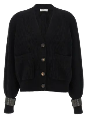 Monile cuff cardigan BRUNELLO CUCINELLI Black