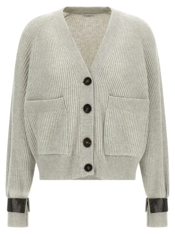 Monile cuff cardigan BRUNELLO CUCINELLI Gray