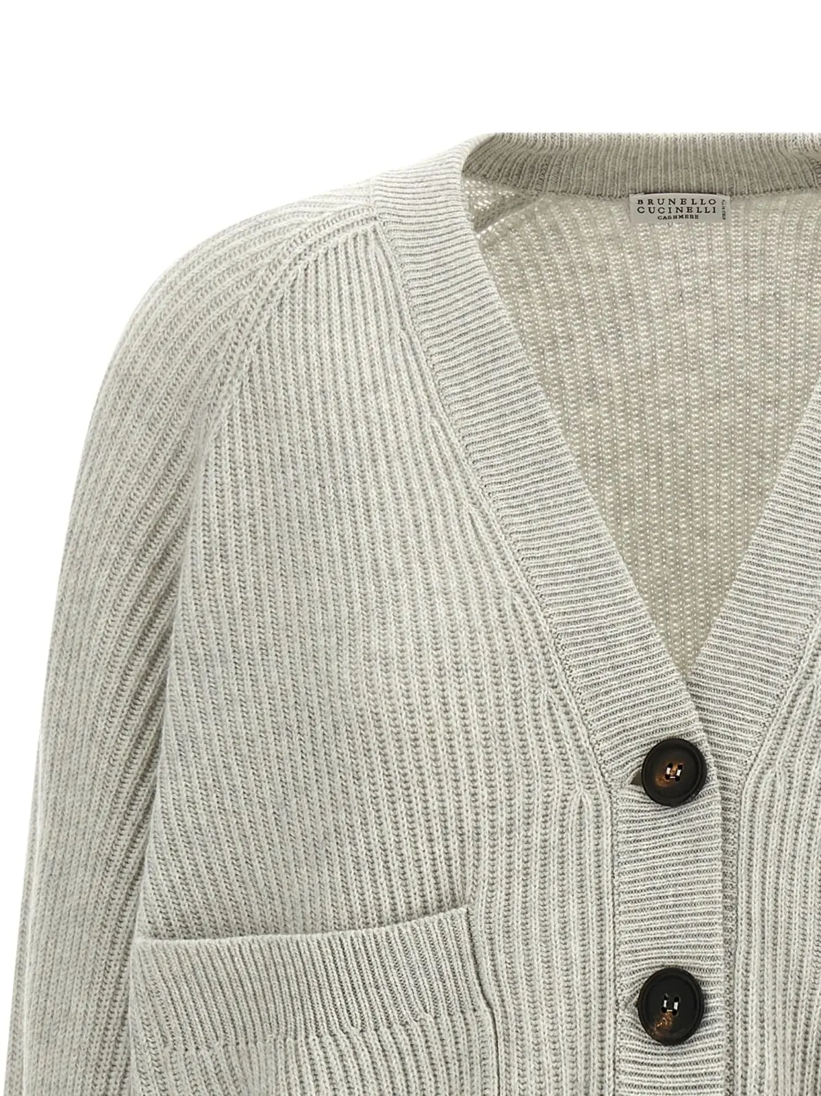 Кардиган з манжетом Monile Brunello Cucinelli Сірий 3 Monile cuff cardigan Woman BRUNELLO CUCINELLI Gray