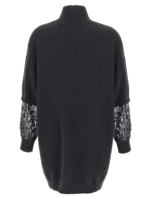 Sequin sleeve dress M12730A94C2803 BRUNELLO CUCINELLI Gray