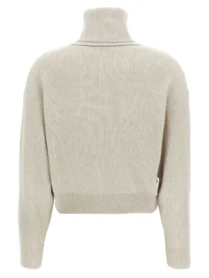 Ribbed turtleneck sweater M16129313C9610 BRUNELLO CUCINELLI Beige