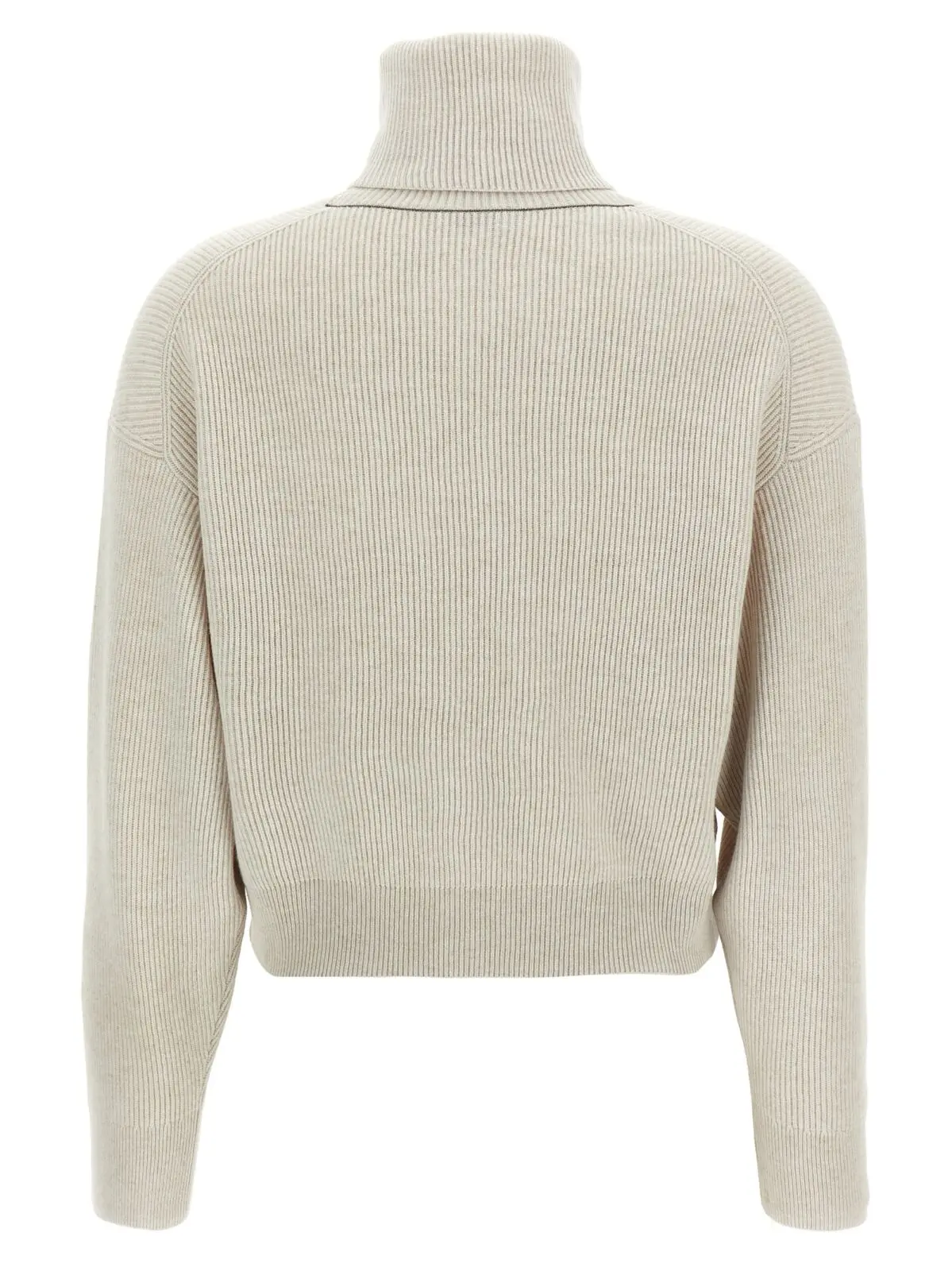 Гольф у рубчик Brunello Cucinelli Бежевий 2 Ribbed turtleneck sweater M16129313C9610 BRUNELLO CUCINELLI Beige