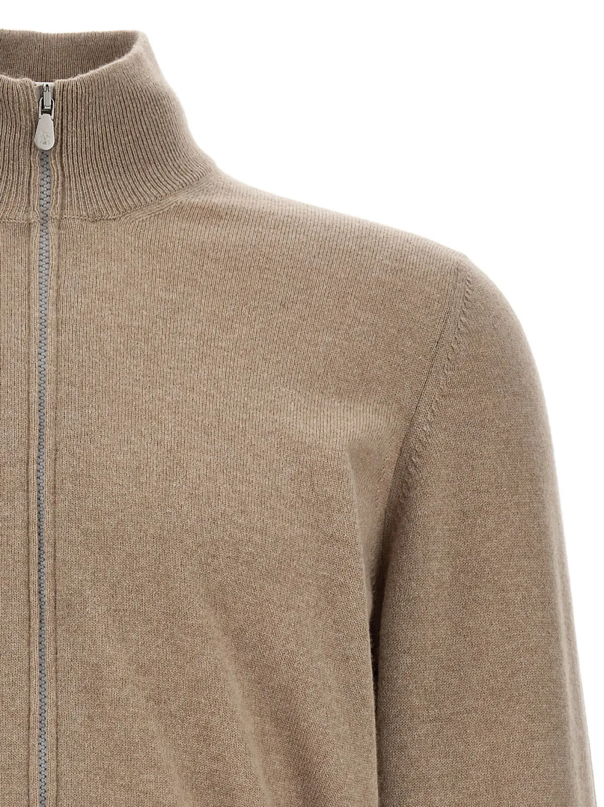 Кардиган Brunello Cucinelli на блискавці Бежевий 3 Zip cardigan Man BRUNELLO CUCINELLI Beige