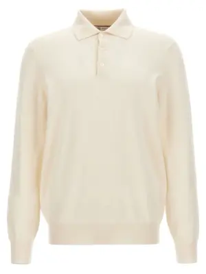 Cashmere polo shirt BRUNELLO CUCINELLI White