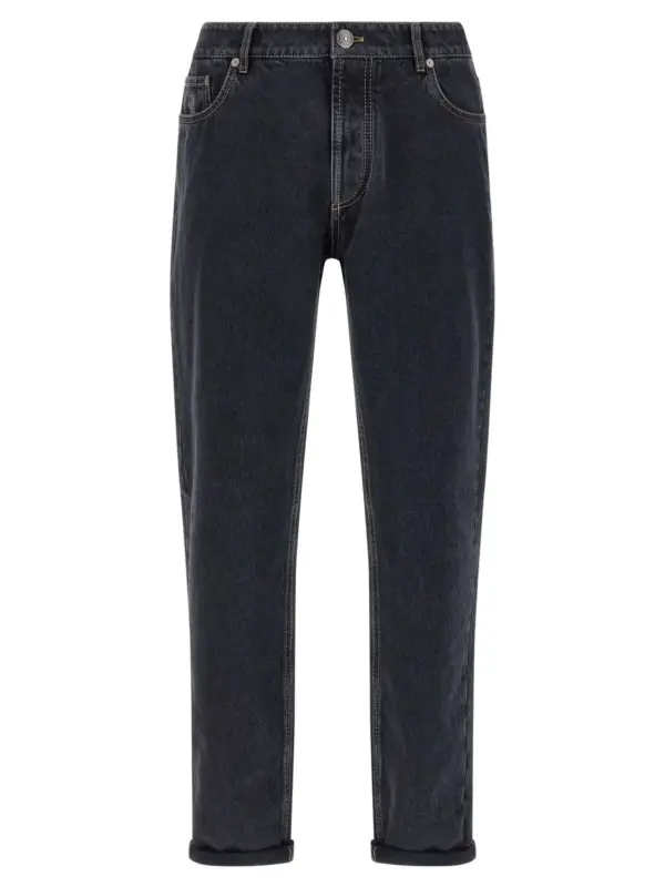 Garment-dyed jeans BRUNELLO CUCINELLI Gray