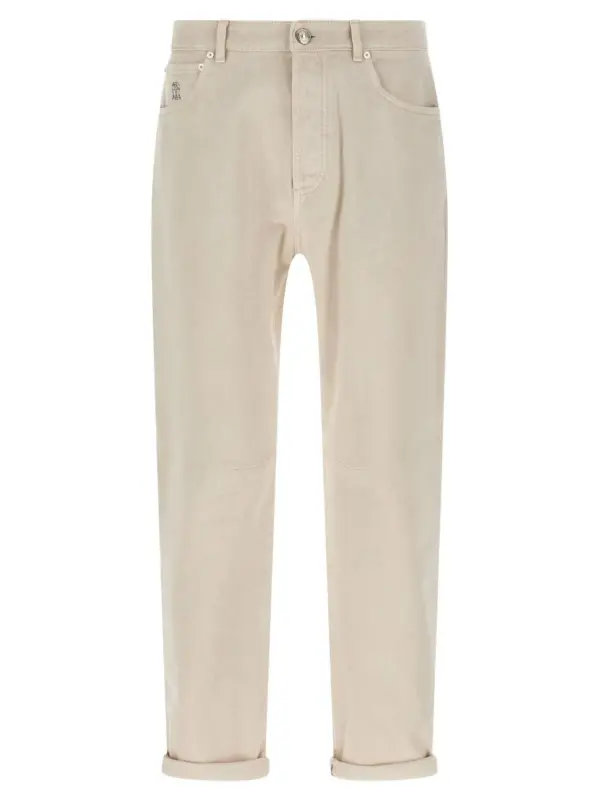 Comfort denim jeans BRUNELLO CUCINELLI Beige