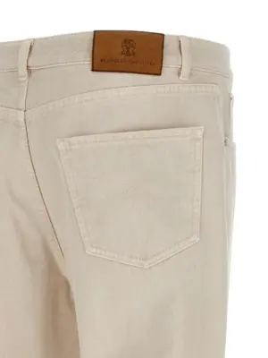 Comfort denim jeans 100% cotton BRUNELLO CUCINELLI Beige
