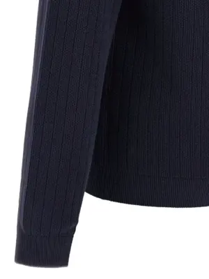 Crochet polo shirt 100% cotton BRUNELLO CUCINELLI Blue