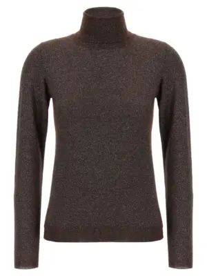 'Sparkling' turtleneck sweater BRUNELLO CUCINELLI Brown