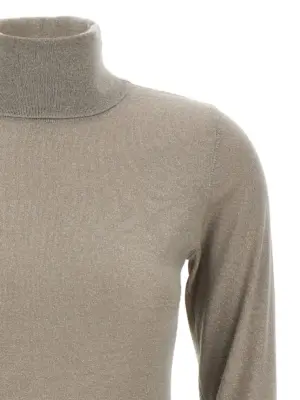 'Sparkling' turtleneck sweater Woman BRUNELLO CUCINELLI Beige