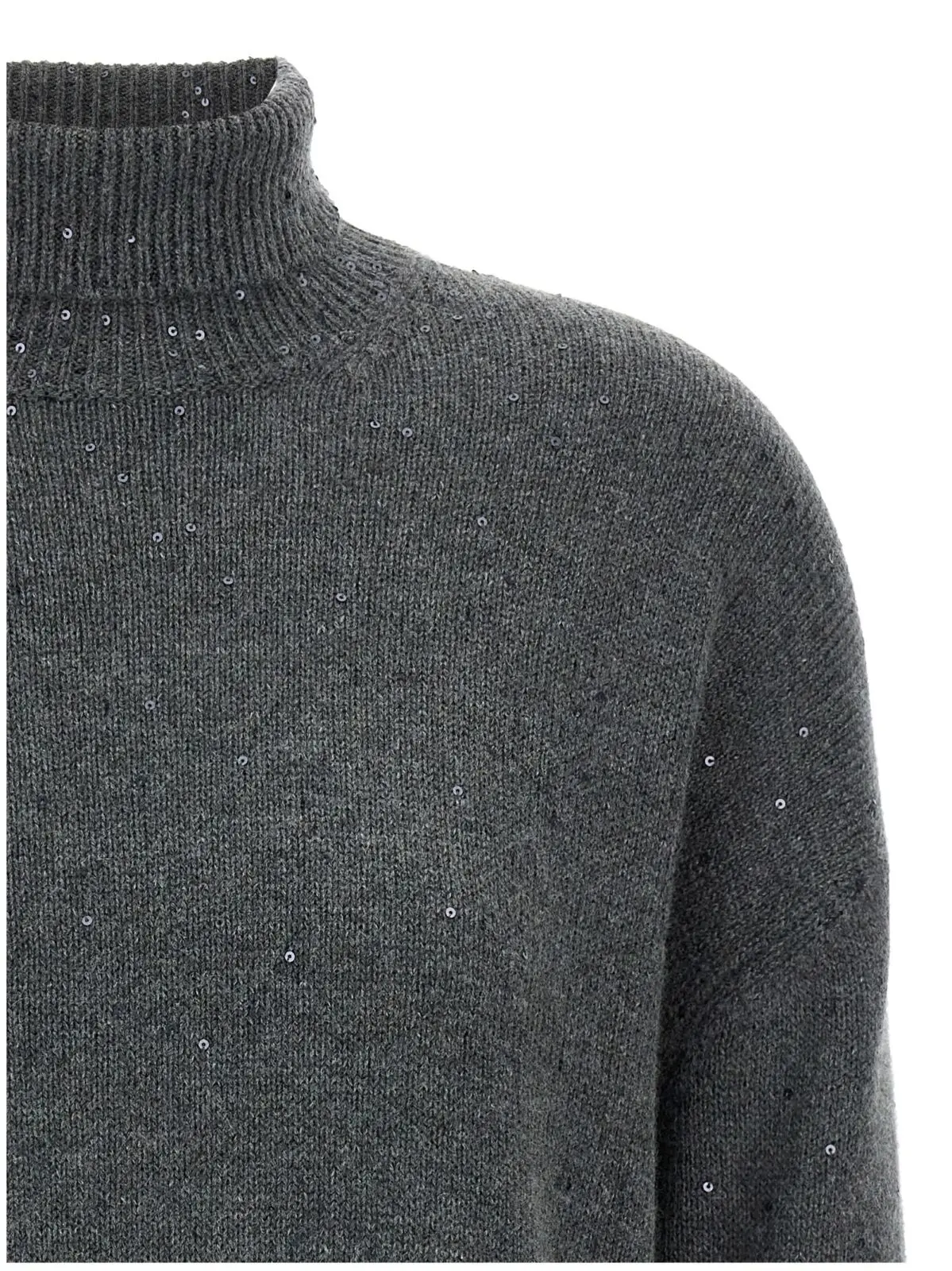 Светр з паєтками Brunello Cucinelli Сірий 3 Sequin sweater Woman BRUNELLO CUCINELLI Gray