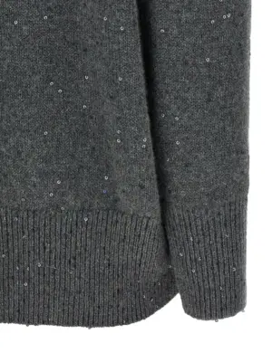 Sequin sweater 80% cashmere 20% silk BRUNELLO CUCINELLI Gray