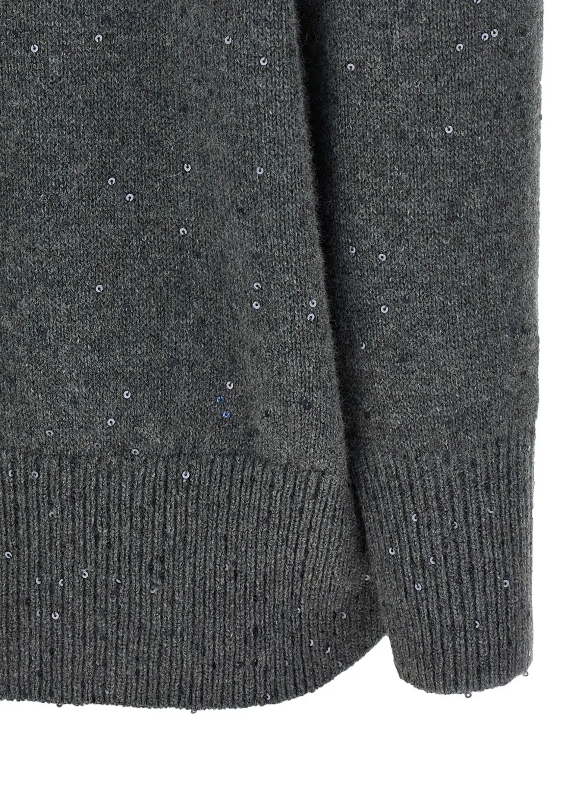Светр з паєтками Brunello Cucinelli Сірий 4 Sequin sweater 80% cashmere 20% silk BRUNELLO CUCINELLI Gray