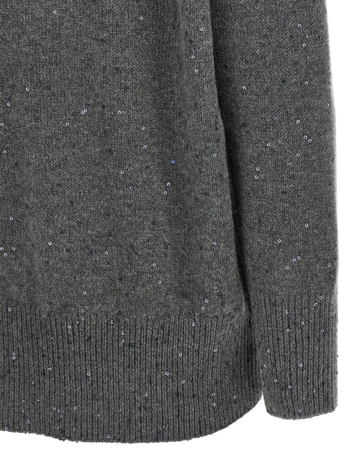 Светр з паєтками Brunello Cucinelli Сірий 4 Sequin sweater 80% cashmere 20% silk BRUNELLO CUCINELLI Gray