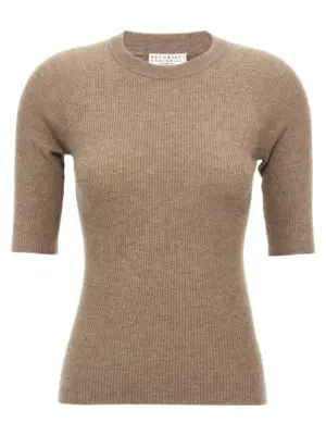 'Sparkling' T-shirt BRUNELLO CUCINELLI Brown