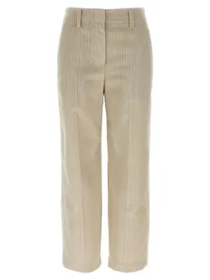 Monile velvet pants BRUNELLO CUCINELLI Beige
