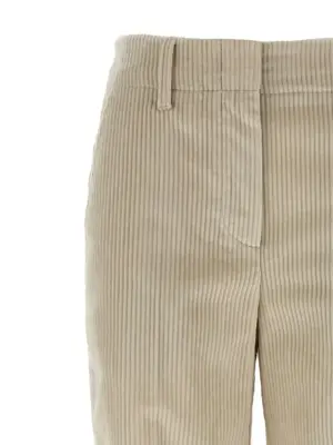 Monile velvet pants Woman BRUNELLO CUCINELLI Beige