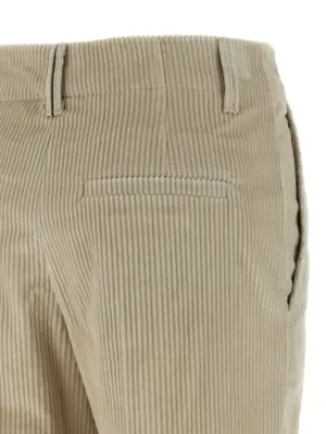Monile velvet pants 100% cotton BRUNELLO CUCINELLI Beige
