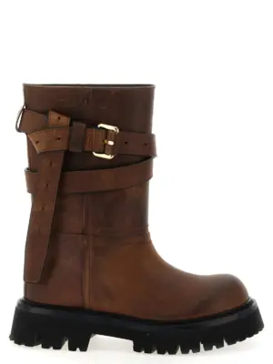 'Brick' boots MOSCHINO Brown