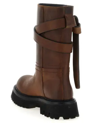 'Brick' boots Woman MOSCHINO Brown