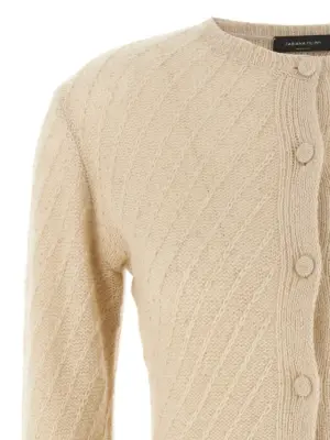 Sequin crochet cardigan Woman FABIANA FILIPPI Beige
