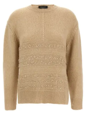 Bouclé insert sweater FABIANA FILIPPI Beige