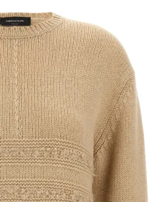 Bouclé insert sweater Woman FABIANA FILIPPI Beige
