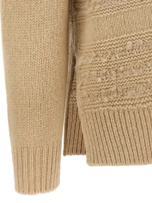 Bouclé insert sweater 100% camel FABIANA FILIPPI Beige