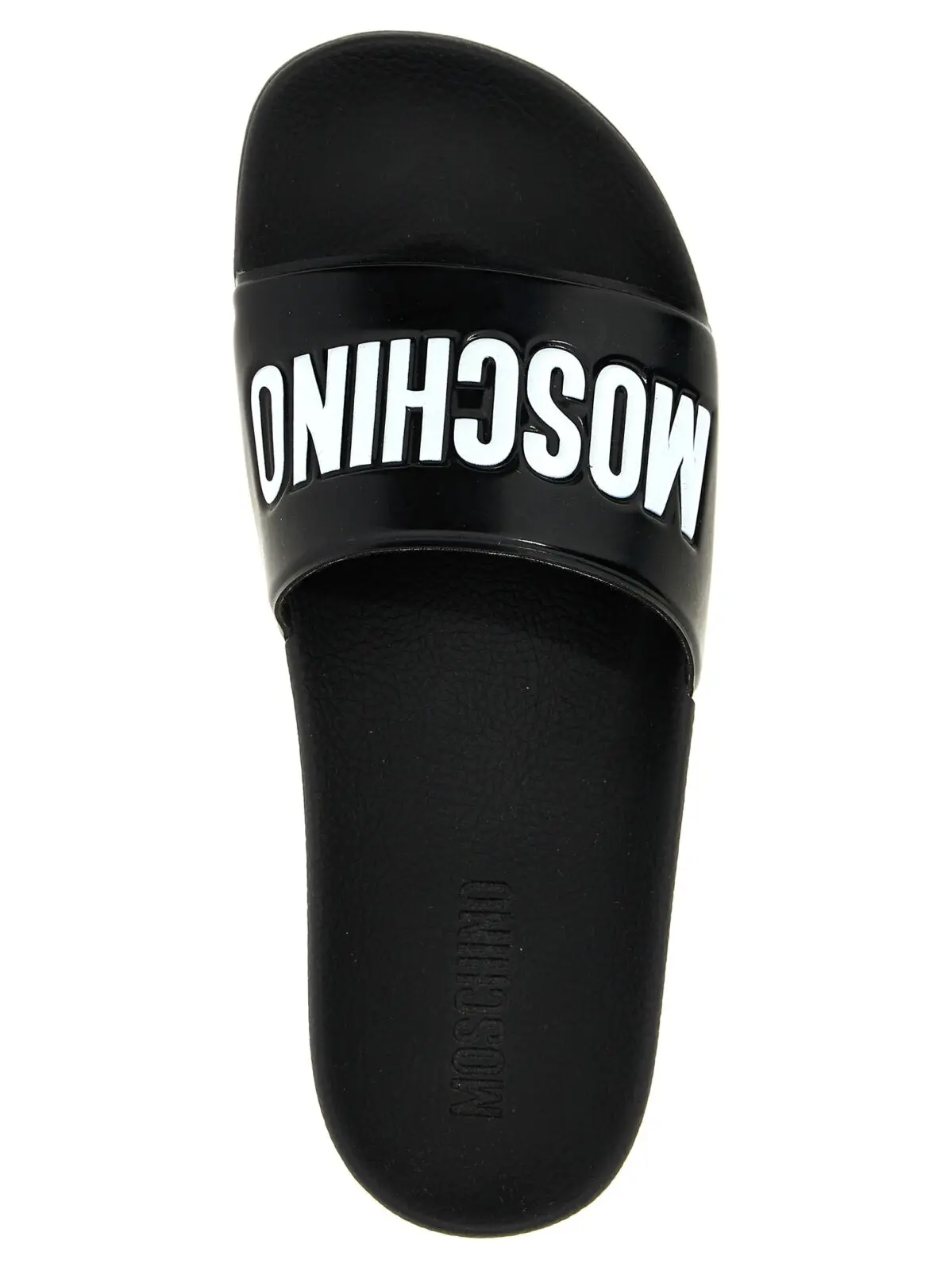 Шльопанці Moschino Pool Чорно-білі 4 'Pool' slides 100% PVC MOSCHINO White/Black
