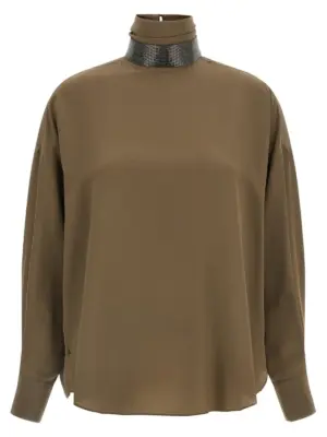 Silk blouse BRUNELLO CUCINELLI Brown
