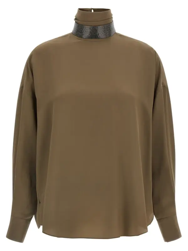 Silk blouse BRUNELLO CUCINELLI Brown