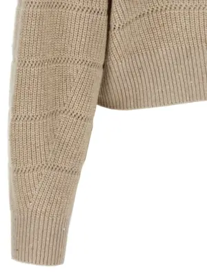 'Rustic Dazzling Net' cropped sweater 47% ws 47% wo