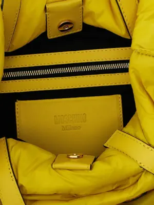 'Smiley®' shopping bag 70% polyamide 30% leather MOSCHINO Yellow
