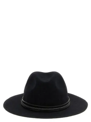 Jewel leather hat BRUNELLO CUCINELLI Gray