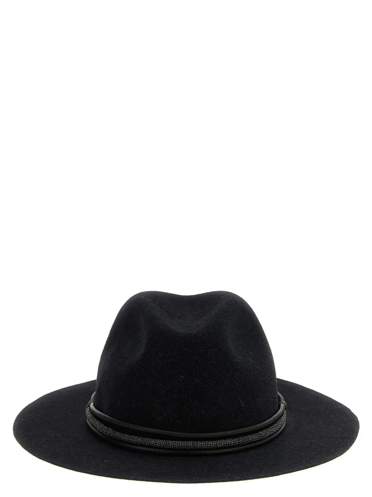 Шкіряний капелюх з декором Brunello Cucinelli Сірий 1 Jewel leather hat BRUNELLO CUCINELLI Gray