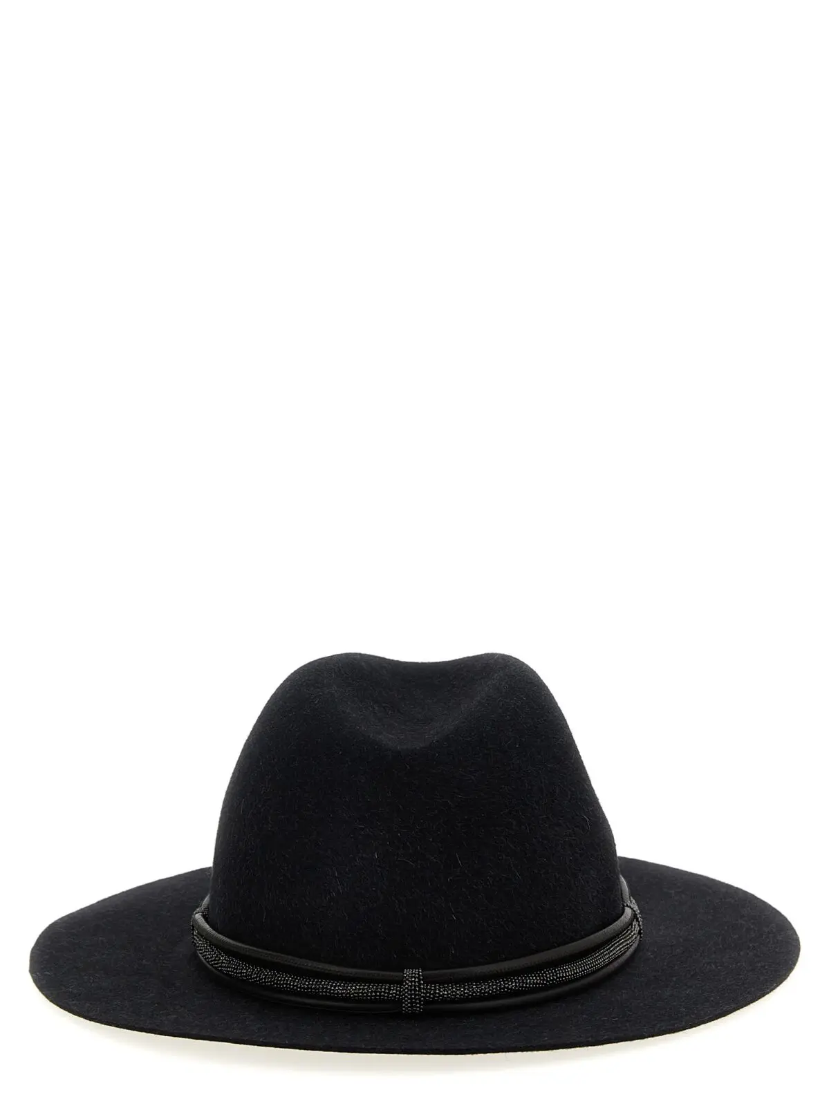 Шкіряний капелюх з декором Brunello Cucinelli Сірий 3 Jewel leather hat Woman BRUNELLO CUCINELLI Gray