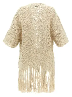 'OPERA Dazzling Macramé' cardigan MCB653306CLY85 BRUNELLO CUCINELLI Beige