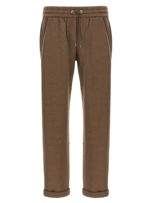 'Shiny Pocket Detail' joggers BRUNELLO CUCINELLI Brown