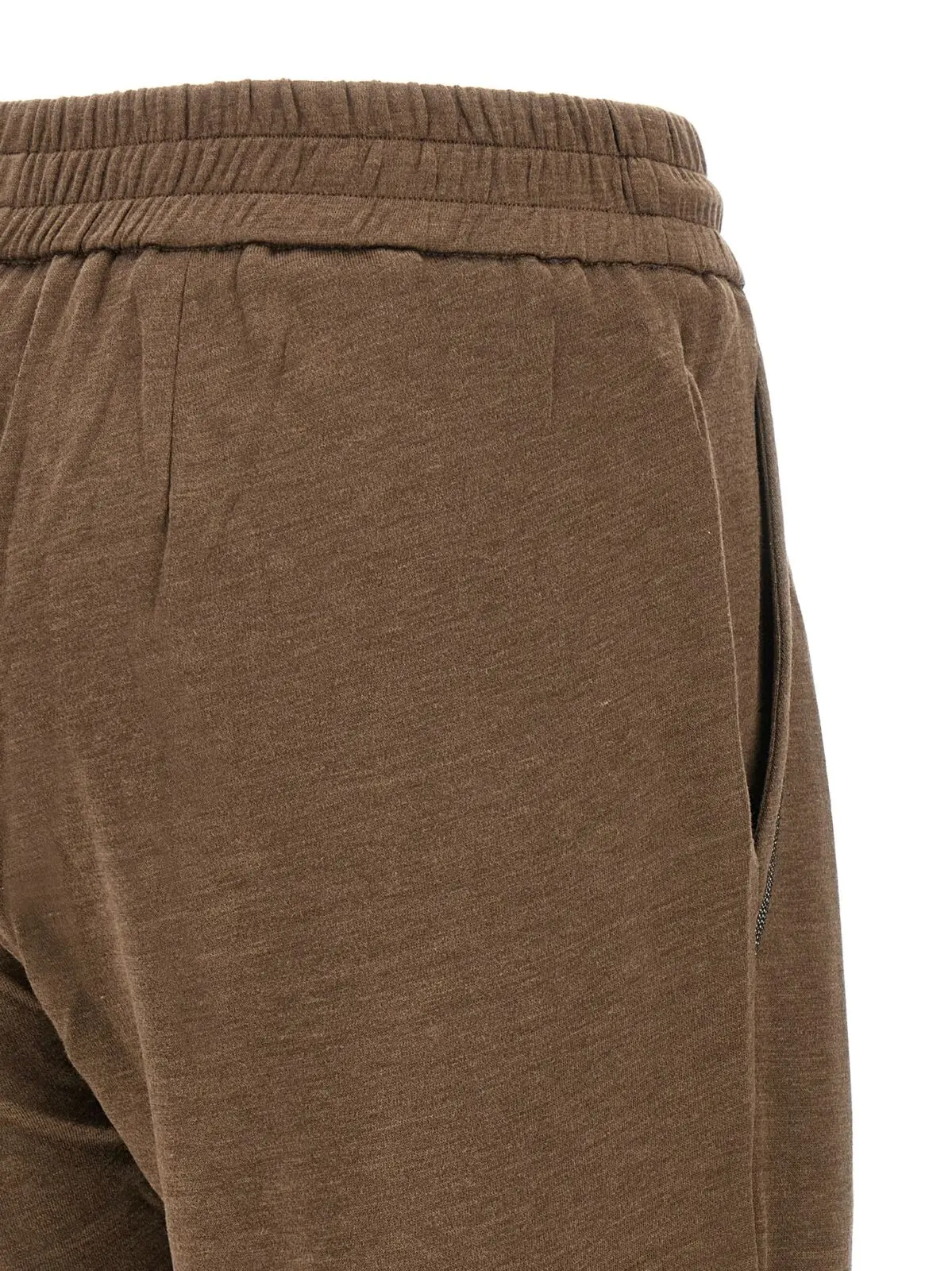 Джогери Shiny Pocket Detail Brunello Cucinelli Коричневі 4 'Shiny Pocket Detail' joggers 67% cotton 31% silk 2% polyamide BRUNELLO CUCINELLI Brown