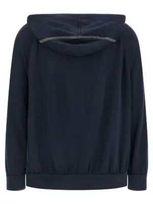 Monile hoodie MD828SM606C8366 BRUNELLO CUCINELLI Blue