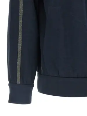 Monile hoodie 67% cotton 31% silk 2% polyamide BRUNELLO CUCINELLI Blue