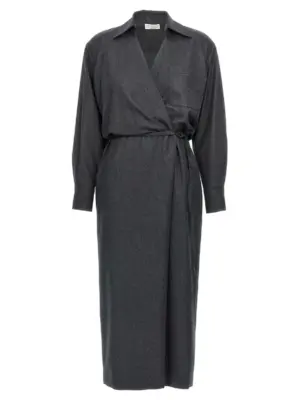 Wallet chemisier dress BRUNELLO CUCINELLI Gray
