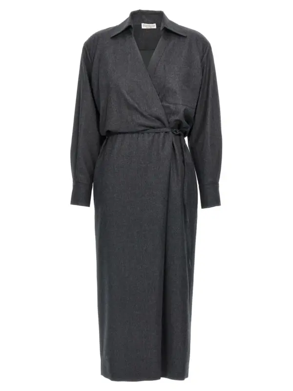 Wallet chemisier dress BRUNELLO CUCINELLI Gray