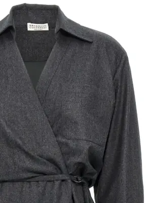 Wallet chemisier dress Woman BRUNELLO CUCINELLI Gray