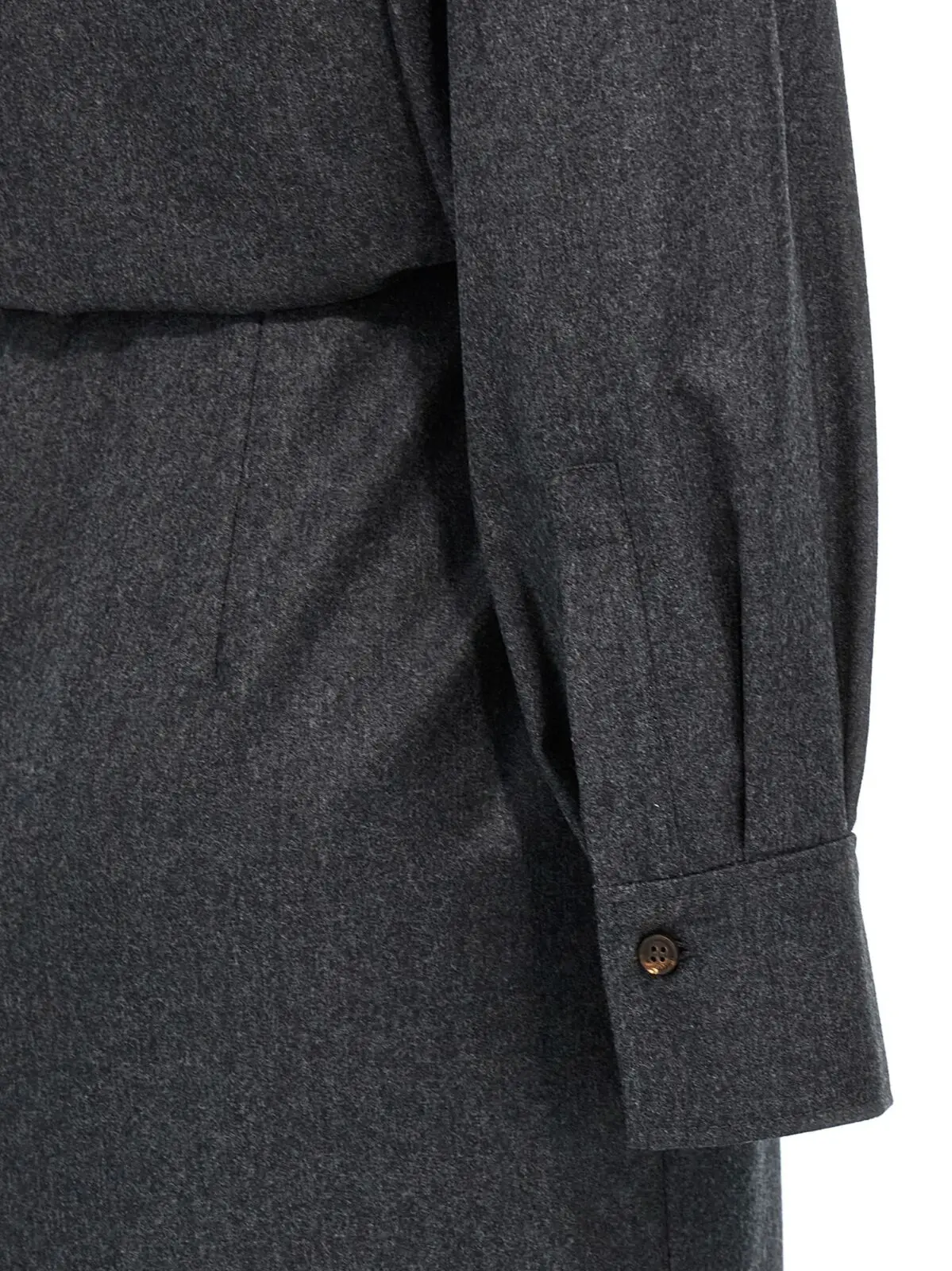 Сукня-шеміз’є Wallet Brunello Cucinelli Сіра 4 Wallet chemisier dress 100% virgin wool BRUNELLO CUCINELLI Gray