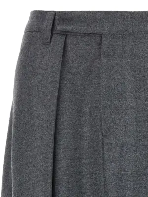 Asymmetrical wool skirt Woman BRUNELLO CUCINELLI Gray
