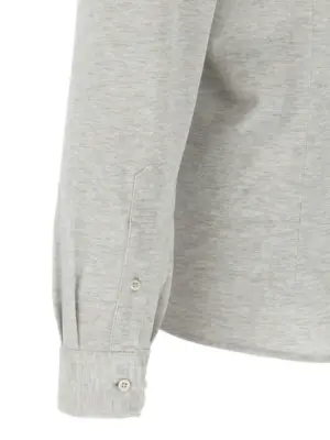 Piqué cotton shirt 100% cotton BRUNELLO CUCINELLI Gray