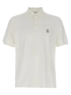 Piqué polo shirt BRUNELLO CUCINELLI White