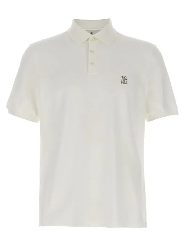 Piqué polo shirt BRUNELLO CUCINELLI White