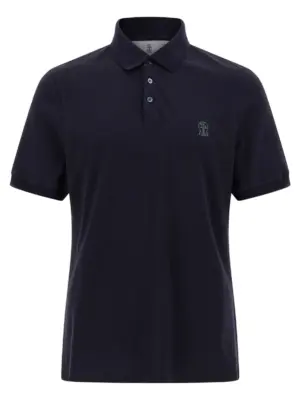Piqué polo shirt BRUNELLO CUCINELLI Blue